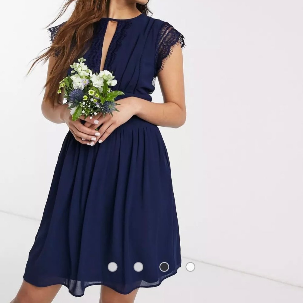 TFNC Navy lace mini dress
